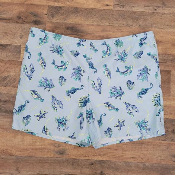 Brooks Brothers Men's Light Blue Sea Themed Swimsuit Swim Trunks Size XL - Picture 1 of 6
